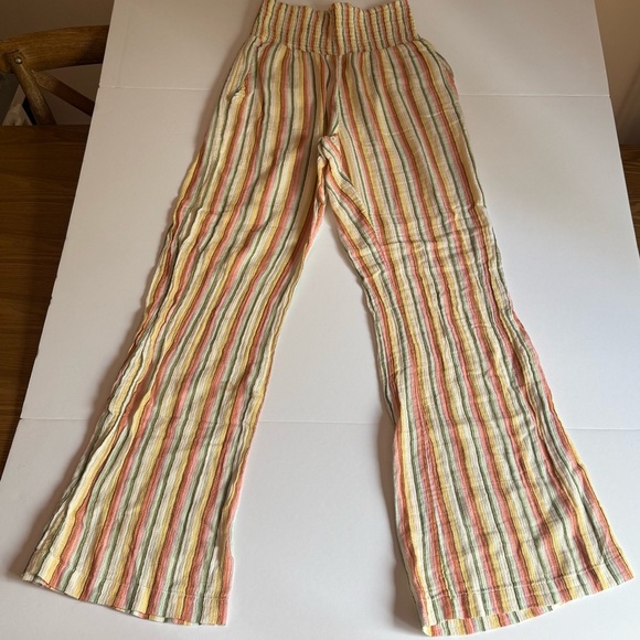 BILLABONG New Waves 2 Cotton Pants Size Large Stripped Tan - Picture 2 of 9